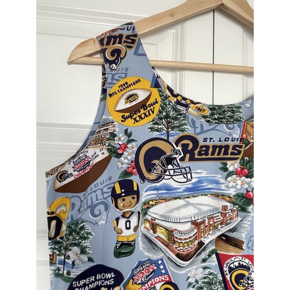 Vtg Reyn Spooner NFL Rams Hawaiian Maxi / Midi Dress Size Medium - Picture 2 of 6